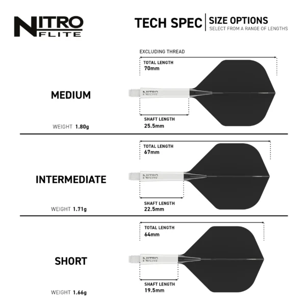 Nitro Flite - Hvítur leggur & Svört fjöður