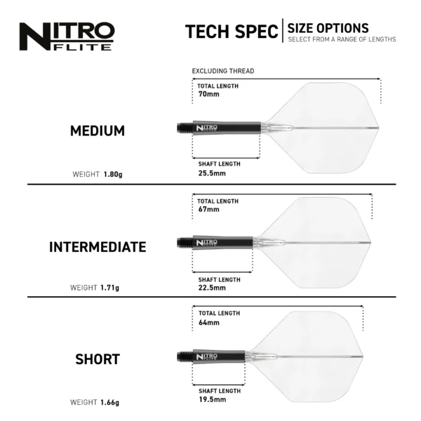 Nitro Flite - Svartur leggur & Glær fjöður